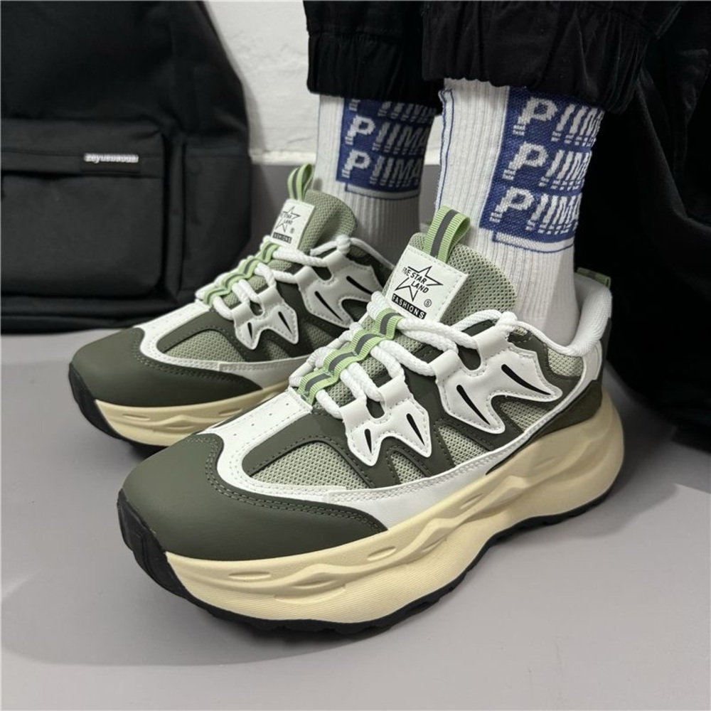 Fashionable Thick Sole Men's Breathable Odor Resistant Elevated Shoes